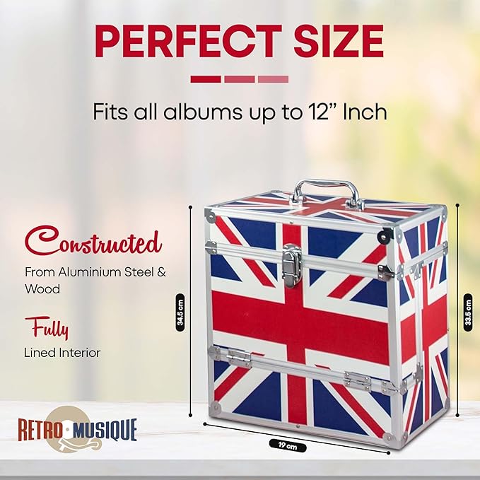 12 inch Aluminium LP Vinyl Case with 40 PP sleeves, UK Pattern