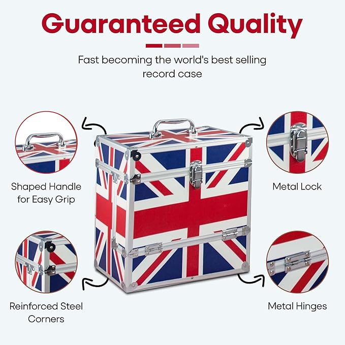 12 inch Aluminium LP Vinyl Case with 40 PP sleeves, UK Pattern