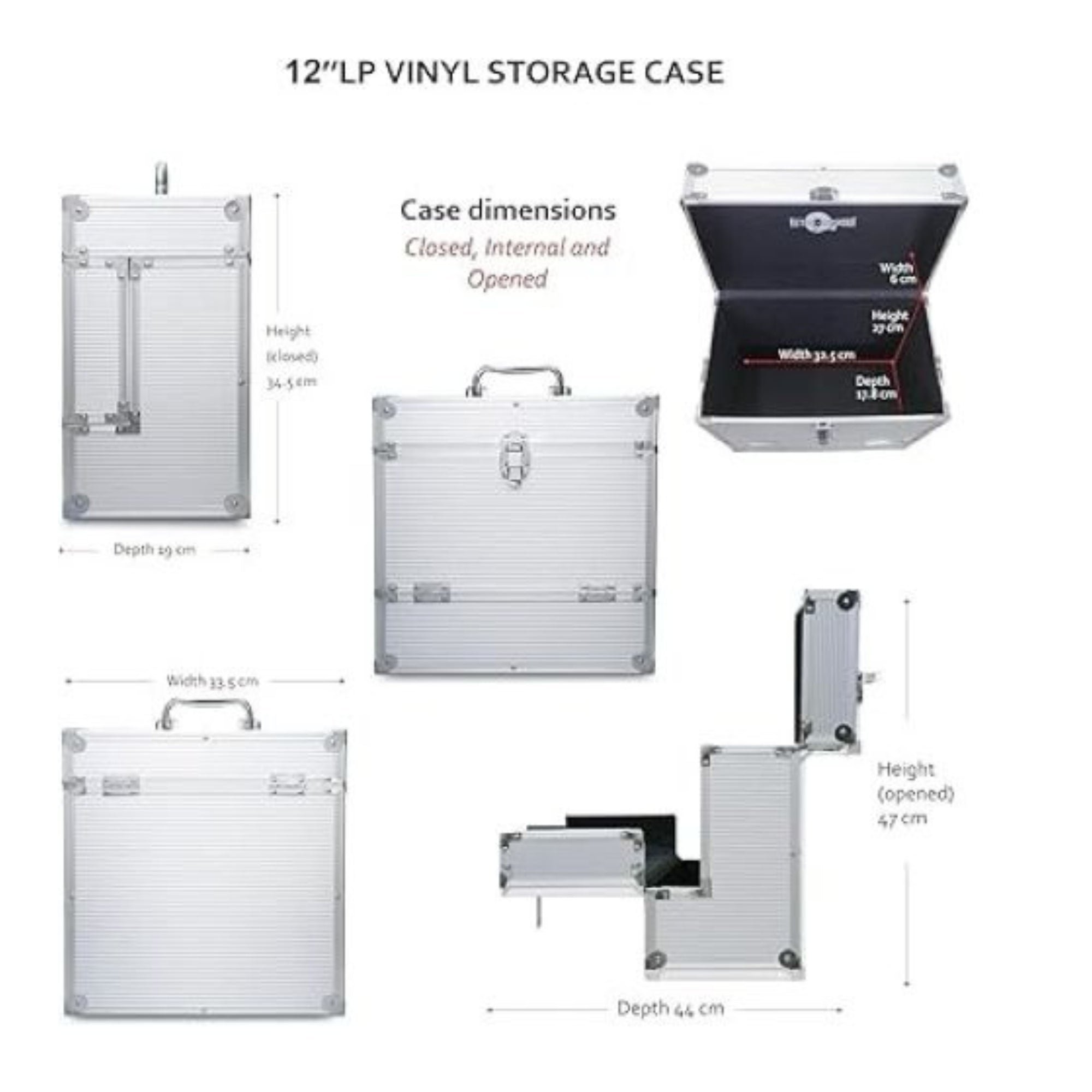 12 & 7 inch Aluminium LP & EP Vinyl Cases with 40 & 35 PP sleeves, Silver