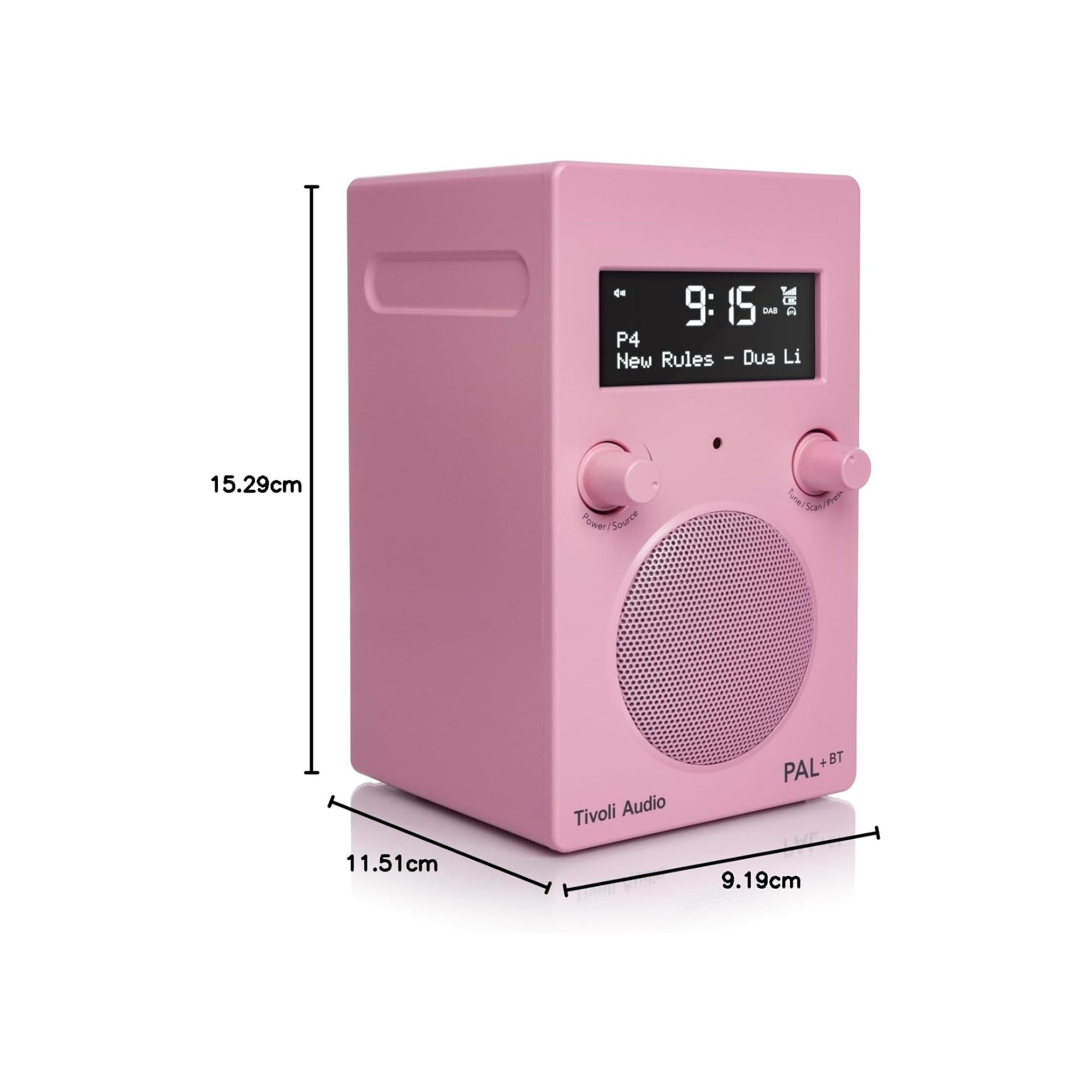 Tivoli Audio - Pal+ Bluetooth Portable Radio, FM DAB+ DMB - Pink