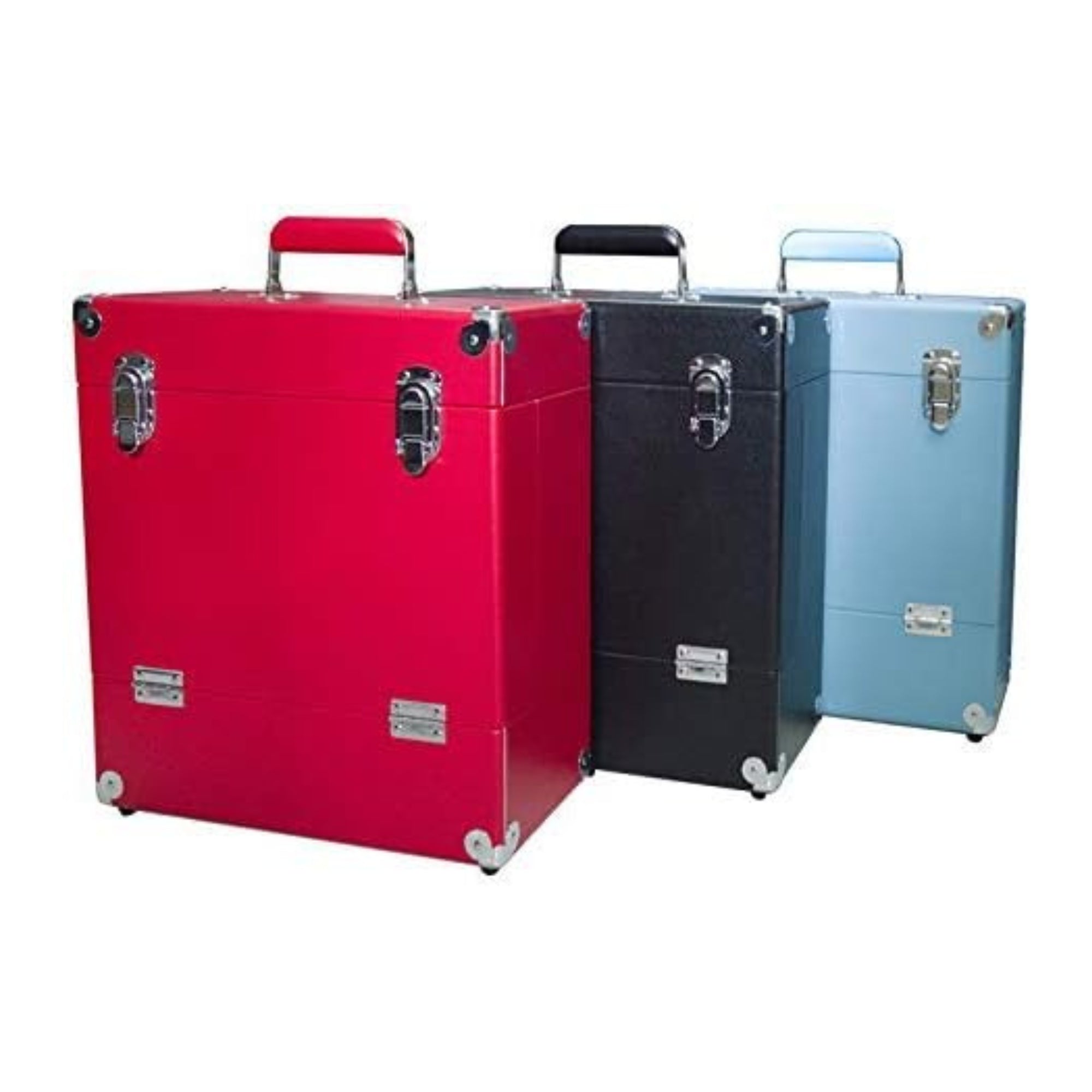 12 inch PU Wooden LP Vinyl Case with 40 PP sleeve, Red