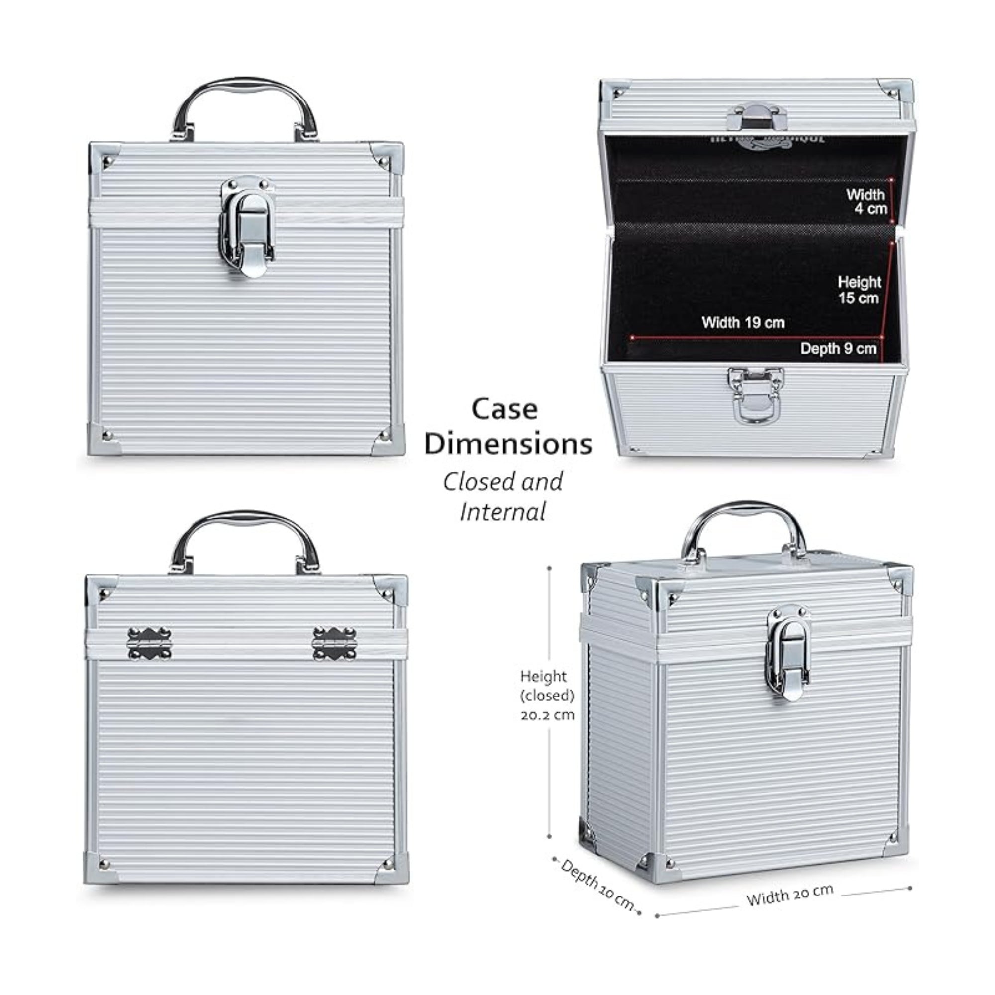 12 & 7 inch Aluminium LP & EP Vinyl Cases with 40 & 35 PP sleeves, Silver
