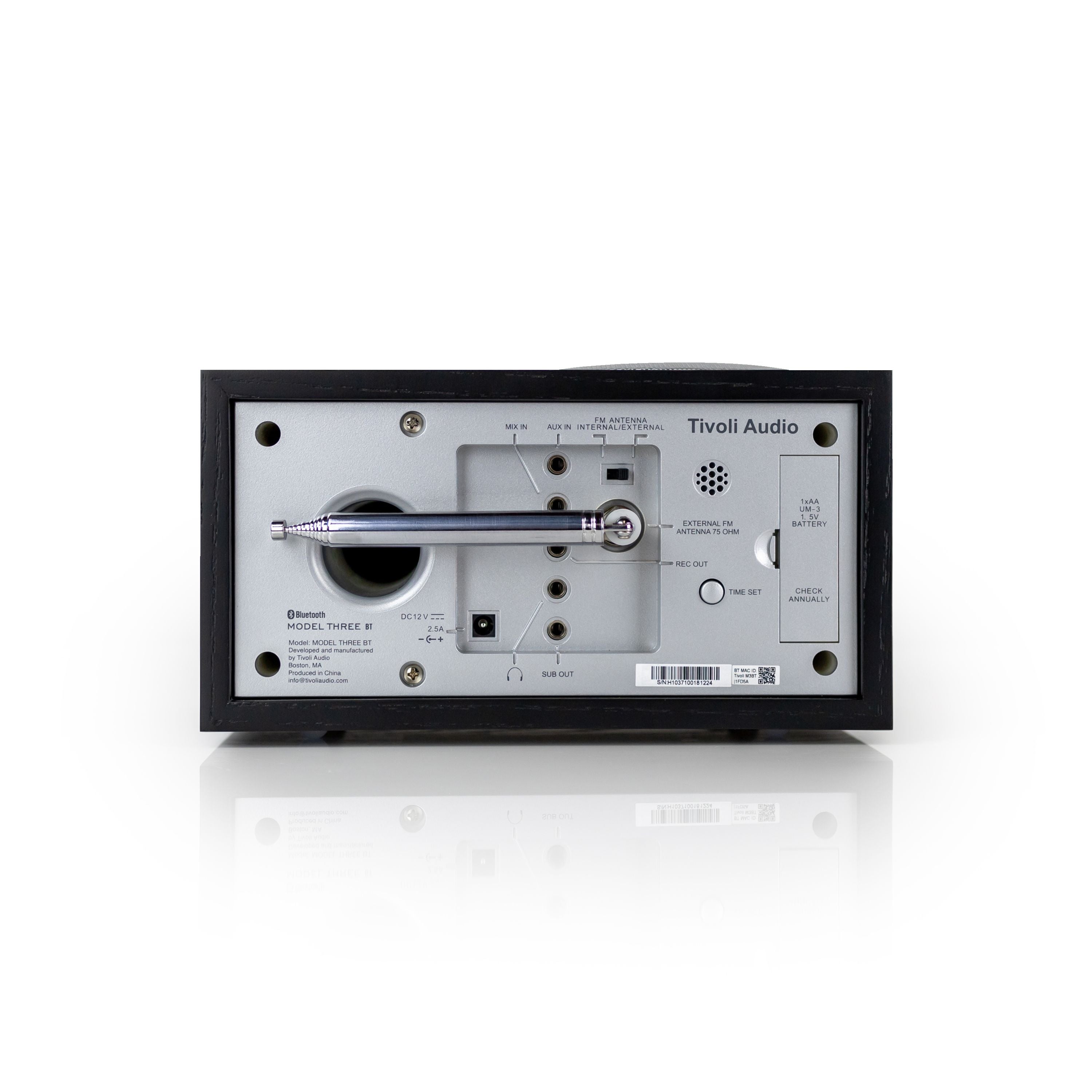 Tivoli Audio - Model Three® BT with USB-C - Black Ash/Silver