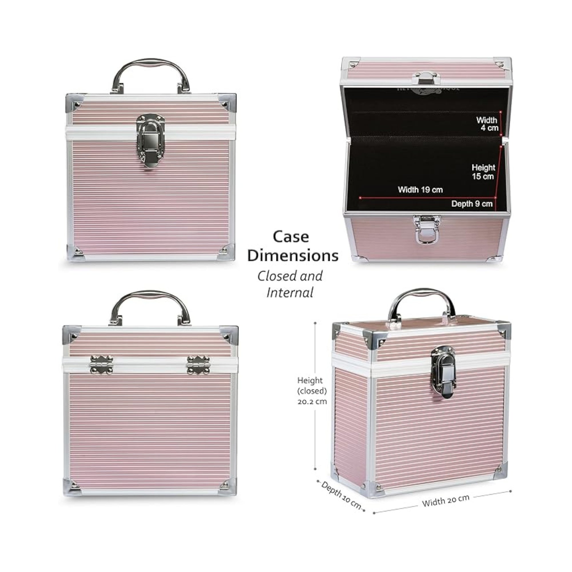 7 inch Aluminium EP Vinyl Case with 35 PP sleeve - Rose Gold