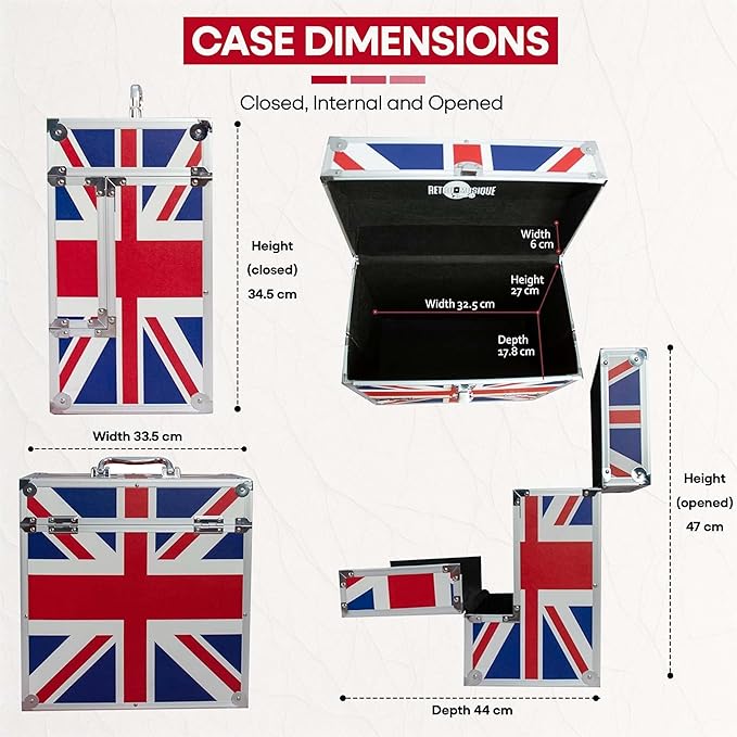 12 inch Aluminium LP Vinyl Case with 40 PP sleeves, UK Pattern