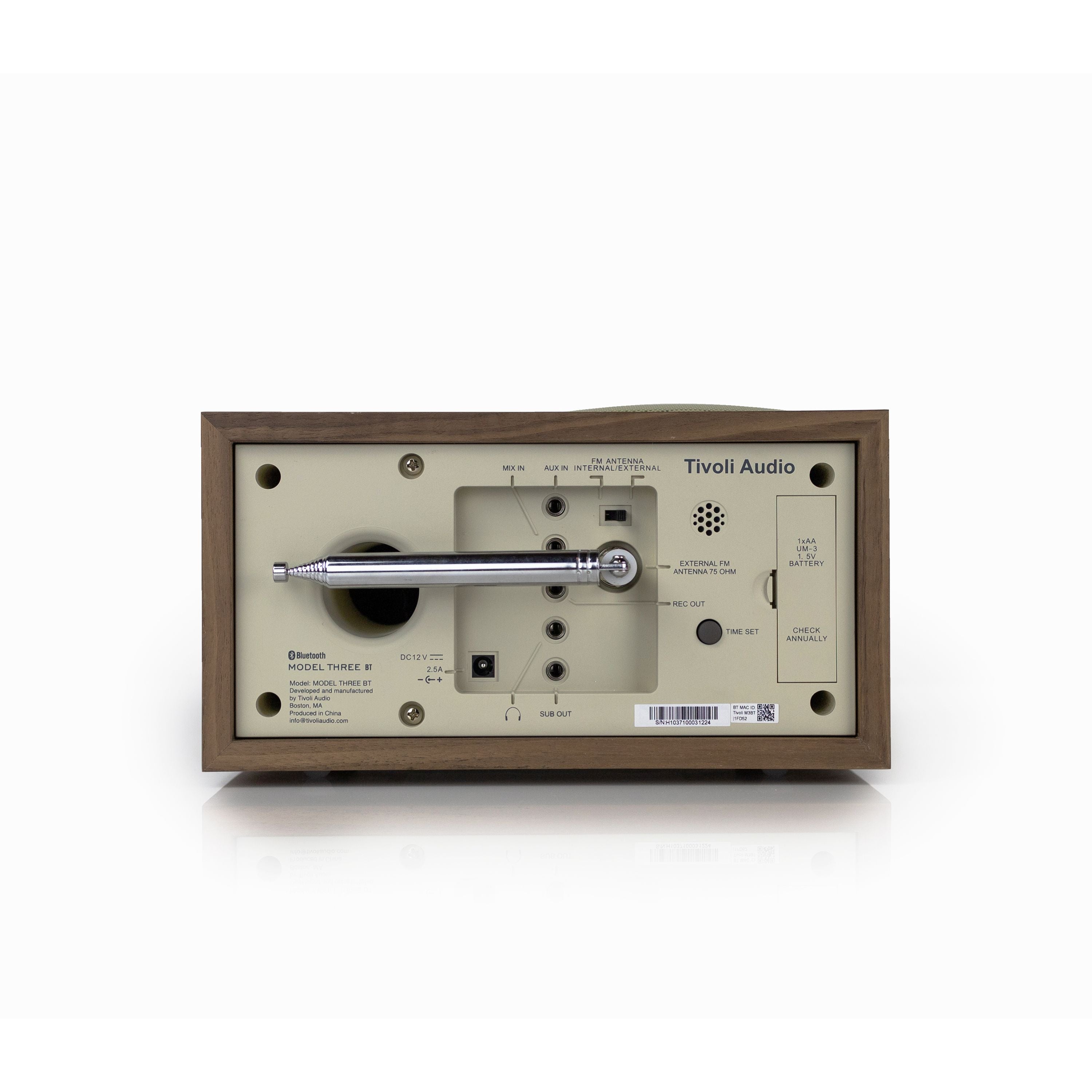 Tivoli Audio - Model Three® BT with USB-C - Walnut/Beige