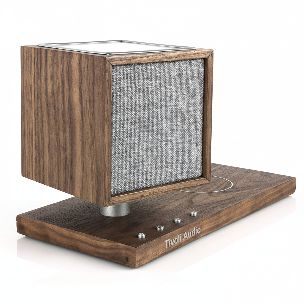 Tivoli Audio - Revive Bluetooth Speaker with Wireless Charging Pad & Lamp - Walnut / Grey